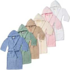 Soft And Warm Cotton Terry Kids' Hooded Bathrobe By Blue Nile Mills -Home Decor Store GUEST 01aa2d94 35d1 4939 937c 005435a2b8f8