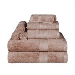 8 Piece Assorted Bath Towel Set, Rayon From Bamboo And Cotton, Ultra-Soft Plush Quick Drying, Solid Terry Towels With Dobby Border By Blue Nile Mills -Home Decor Store GUEST 04185ce9 64a9 4c78 a17b 9d7a9c950367