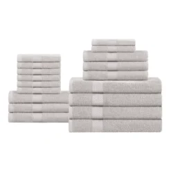 Eco-Friendly Absorbent Assorted 18-Piece Towel Set By Blue Nile Mills -Home Decor Store GUEST 04d3a2d9 54fa 4b50 8485 2f3d2a80cc73