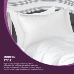 Traditional 1cm Stripe Microfiber Down Alternative 2-Piece Pillow Set - Blue Nile Mills -Home Decor Store GUEST 0af180e1 299f 49e4 9d30 17f1deffd4ad