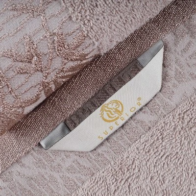 100% Cotton Medium Weight Floral Border Bath Towels (Set Of 2) By Blue Nile Mills 4 100% Cotton Medium Weight Floral Border Bath Towels (Set Of 2) By Blue Nile Mills - Image 3