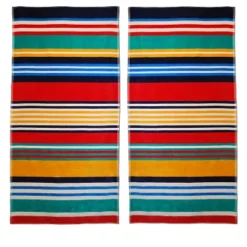 Bold Stripe Summer Cotton Oversized Beach Towel By Blue Nile Mills