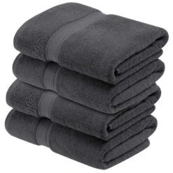Premium Cotton 800 GSM Heavyweight Plush Luxury 4 Piece Bathroom Towel Set By Blue Nile Mills -Home Decor Store GUEST 118c61b6 0ede 467c ae42 f242d29bb979