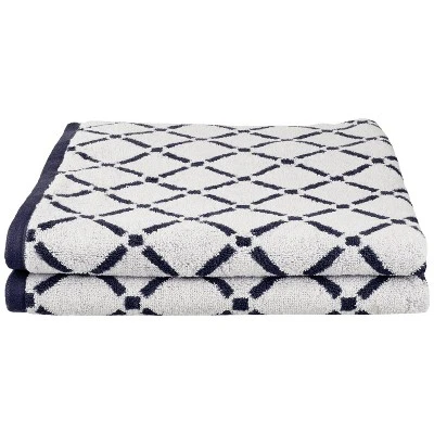 Modern Geometric Diamond 2 Piece Plush Terry Cotton Bath Sheet Set By Blue Nile Mills 12 Modern Geometric Diamond 2 Piece Plush Terry Cotton Bath Sheet Set By Blue Nile Mills - Image 10