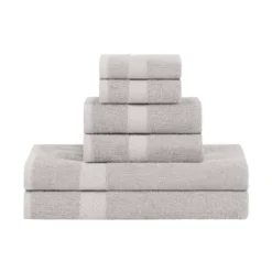 Absorbent Eco-Friendly Cotton Assorted 6-Piece Bath, Hand, Face Towel Set By Blue Nile Mills -Home Decor Store GUEST 201bc12c bcdd 4ddb be65 c88907098845