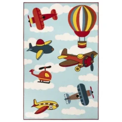 Non-Slip Airplane Modern Kid's Washable Indoor Area Rug - Blue Nile Mills -Home Decor Store GUEST 229c5b65 a3b8 4867 822e 125efc3a6bf8