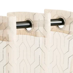 Geometric Trellis Sheer Grommet Curtain Panel Set By Blue Nile Mills