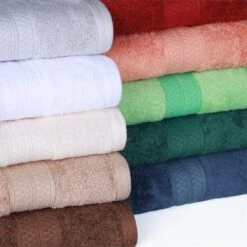 2 Piece Bath Towel And 6 Piece Hand Towel Set, Rayon From Bamboo And Cotton, Plush And Thick, Solid Terry Towels With Dobby Border By Blue Nile Mills -Home Decor Store GUEST 2a347c35 871e 45a6 ac3e a64284dcc0f9 2
