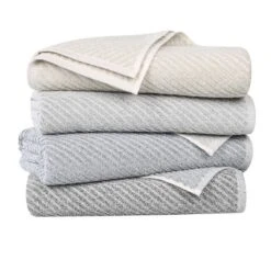 Viscose Cotton Blend Medium Weight Soft Textured Diagonal Ribbed Towel Set By Blue Nile Mills -Home Decor Store GUEST 2a92831a 741a 4ada ba7f 149a7d38ab65