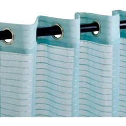 Delicate Stripe Sheer Grommet Curtain Panel Set By Blue Nile Mills