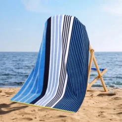 Contemporary Striped Cotton Large Oversized Beach Towel By Blue Nile Mills -Home Decor Store GUEST 334652a4 6e86 4c37 98cc 7e7ca6ff0d03