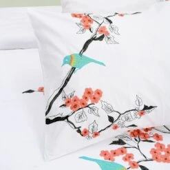 Modern Embroidered Cherry Blossom Floral Cotton Duvet Cover And Pillow Sham Set - Blue Nile Mills 7 Modern Embroidered Cherry Blossom Floral Cotton Duvet Cover And Pillow Sham Set - Blue Nile Mills -Home Decor Store GUEST 34163457 60e5 426c a8d6 8b2f2e1a4043