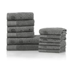 Modern Combed Cotton Honeycomb Jacquard And Solid Plush Towel Set By Blue Nile Mills -Home Decor Store GUEST 3c6266fe b216 4004 a329 036162b7bb85
