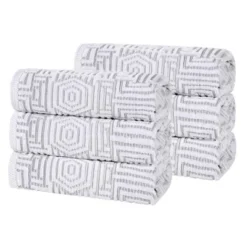 Cotton Modern Geometric Jacquard Soft Highly-Absorbent Hand Towel Set Of 6 By Blue Nile Mills -Home Decor Store GUEST 3ce3a0b5 24de 4e69 83f5 6dee4b342db3