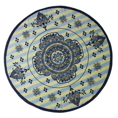 Round Floral Paisley Oversized 60" Cotton Beach Towel By Blue Nile Mills 9 Round Floral Paisley Oversized 60" Cotton Beach Towel By Blue Nile Mills - Image 7