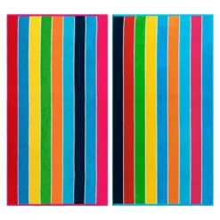 Rainbow Striped Cotton Oversized Reversible Beach Towel Set Of 2 By Blue Nile Mills 17 Rainbow Striped Cotton Oversized Reversible Beach Towel Set Of 2 By Blue Nile Mills -Home Decor Store GUEST 3f2cc5ea 1553 4799 953e 7c1500e25ee7