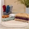 Plush And Absorbent Non-Slip Cotton Oval 2-Piece Bath Rug Set By Blue Nile Mills
