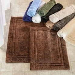 Plush And Absorbent Non-Slip Cotton 2-Piece Bath Rug Set By Blue Nile Mills -Home Decor Store GUEST 42188e4d d9d7 4f8e b39e a617321905da