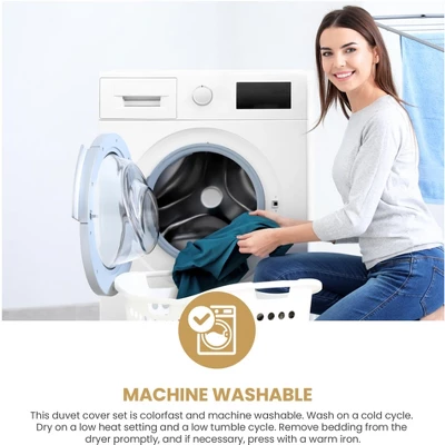 Classic Spring Blooms Colorful Floral Embroidered 200-Thread Count Cotton Modern And Transitional 3-Piece Duvet Cover Set By Blue Nile Mills 8 Classic Spring Blooms Colorful Floral Embroidered 200-Thread Count Cotton Modern And Transitional 3-Piece Duvet Cover Set By Blue Nile Mills - Image 6