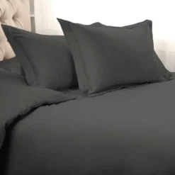 1500-Thread Count Cotton Solid Duvet Cover And Sham Set By Blue Nile Mills