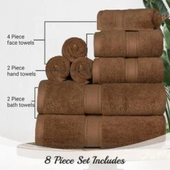 Luxury Premium Cotton 800 GSM Highly Absorbent 8 Piece Ultra-Plush Solid Towel Set By Blue Nile Mills -Home Decor Store GUEST 4d6b552f 4fe5 4a4f b449 0aa70742a25c