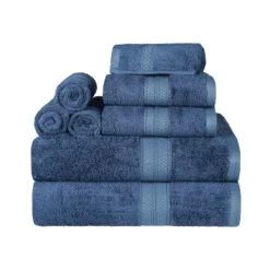 8 Piece Assorted Bath Towel Set, Rayon From Bamboo And Cotton, Ultra-Soft Plush Quick Drying, Solid Terry Towels With Dobby Border By Blue Nile Mills -Home Decor Store GUEST 4f0c145c 04b9 44f4 aa4d 1de2630e21b7