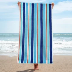 Stripe Cotton Oversized Beach Towel By Blue Nile Mills -Home Decor Store GUEST 55b53a7c ac9c 4a91 b654 2185209899c5