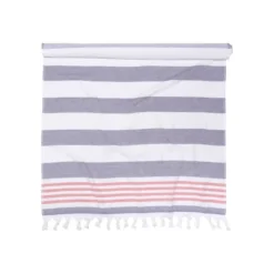 Cotton Oversized Striped Fouta Beach Towel With Tassels By Blue Nile Mills -Home Decor Store GUEST 574ced31 78f0 4fb1 8a88 600f8e4504cb