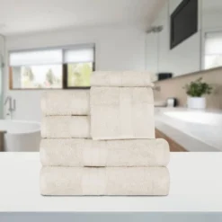 Classic Plush Absorbent 6-Piece Towel Set By Blue Nile Mills -Home Decor Store GUEST 57ce503d ef42 4fb1 b74c b8eb0ea93b34