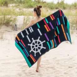 Premium Cotton Ultra-Soft And Durable Beach Towel By Blue Nile Mills