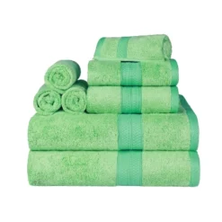 8 Piece Assorted Bath Towel Set, Rayon From Bamboo And Cotton, Ultra-Soft Plush Quick Drying, Solid Terry Towels With Dobby Border By Blue Nile Mills -Home Decor Store GUEST 6d3fa7d8 3974 483d af52 4289a80c2447