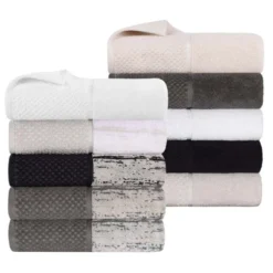 100% Cotton Medium Weight Two-Toned Jacquard And Solid Assorted Towel Set By Blue Nile Mills -Home Decor Store GUEST 6d51f209 4536 451d ab60 e99f1365f96b