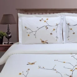 Floral Embroidered Modern Cotton Duvet Cover And Pillow Sham Set By Blue Nile Mills -Home Decor Store GUEST 72f93c21 3d04 4f8f b559 c3871374c913