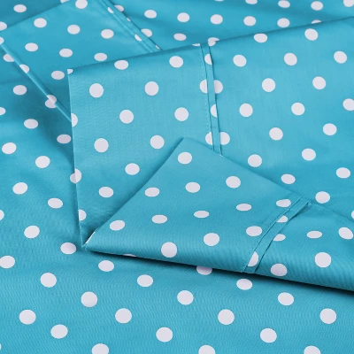 Polka Dot Cotton Blend Deep Pocket Bed Sheet Set By Blue Nile Mills 4 Polka Dot Cotton Blend Deep Pocket Bed Sheet Set By Blue Nile Mills - Image 2