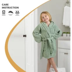 Soft And Warm Cotton Terry Kids' Hooded Bathrobe By Blue Nile Mills -Home Decor Store GUEST 7841ae0b 4f0e 416f 88c3 9cb517836116