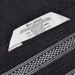 Zero Twist Cotton Ribbed Modern Geometric Border Bathroom Towel Set By Blue Nile Mills -Home Decor Store GUEST 7cf9b058 d9e0 46fa a9b1 12a1936310c0