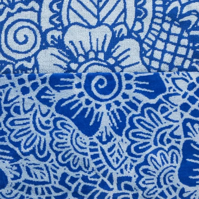 Round Floral Paisley Oversized 60" Cotton Beach Towel By Blue Nile Mills 4 Round Floral Paisley Oversized 60" Cotton Beach Towel By Blue Nile Mills - Image 2