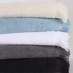 Cotton Geometric Jacquard Plush Soft Absorbent Bath Towel Set By Blue Nile Mills -Home Decor Store GUEST 84208de6 e4ac 424b 87ba 928503a6cca3