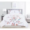 Modern Embroidered Cherry Blossom Floral Cotton Duvet Cover And Pillow Sham Set - Blue Nile Mills -Home Decor Store GUEST 858f6c9a 5eea 4c52 8715 c14cfcbbb3e5