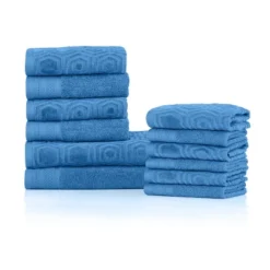 Modern Combed Cotton Honeycomb Jacquard And Solid Plush Towel Set By Blue Nile Mills -Home Decor Store GUEST 86d6175c 3f1b 42d5 8b87 7a69e9de2f5c