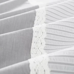 Striped 300-Thread Count Lightweight Cotton Classic Embroidered 3-Piece Eclectic Duvet Cover Set With Matching Pillowshams By Blue Nile Mills