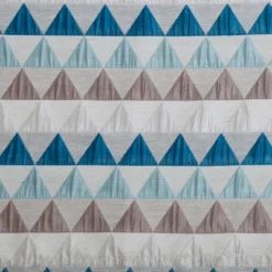Geometric Room Darkening Semi-Sheer Jacquard Grommet Curtain Panel Set By Blue Nile Mills