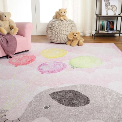 Nursery Elephant Colorful Kids Playroom Indoor Area Rug By Blue Nile Mills 10 Nursery Elephant Colorful Kids Playroom Indoor Area Rug By Blue Nile Mills - Image 8