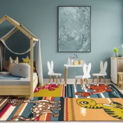 Dinoventure Dinosaurs Non-Slip Kids Playroom Decor Washable Indoor Area Rug By Blue Nile Mills -Home Decor Store GUEST 8b102158 3edc 466e ad43 9a1591fab752