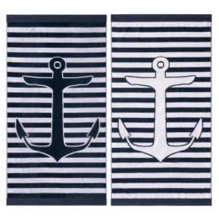 Yacht Club Cotton Oversized Reversible Beach Towel Set Of 2 By Blue Nile Mills -Home Decor Store GUEST 8c915d87 7615 439d a9d0 4c0e0115cb57