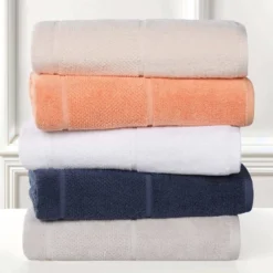 Smart Twist Viscose Cotton Blend Medium Weight Solid Thick Border Towel Set By Blue Nile Mills -Home Decor Store GUEST 8d4c3d4e 2fad 4c06 ab89 62d6fb1f82da