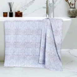 Cotton Modern Geometric Jacquard Soft Highly-Absorbent Bath Sheet Set Of 2 By Blue Nile Mills -Home Decor Store GUEST 942320fc 78b5 46f5 9b32 129d2cb8865f