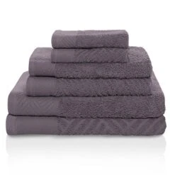Basketweave Jacquard Cotton Modern Absorbent 6-Piece Towel Set By Blue Nile Mills -Home Decor Store GUEST 9577442e 49a6 4c1b b711 db16c1b93c4e