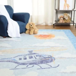 World Traveler Playful Helicopter Kids Playroom Indoor Area Rug By Blue Nile Mills -Home Decor Store GUEST 978ecc6d 0d55 4dad 96b8 d9e0ada56625