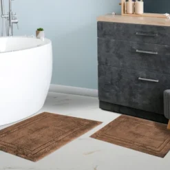 Plush And Absorbent Non-Slip Cotton 2-Piece Bath Rug Set By Blue Nile Mills -Home Decor Store GUEST 986fc8f6 fb7d 45b0 b41f c54b8bc7c20d